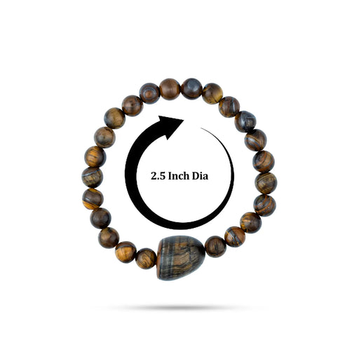 Tiger Eye Beads Bracelet - 2.5 inches | Semi precious Bracelet / Beaded Bracelet for Men & Women - Bracelet