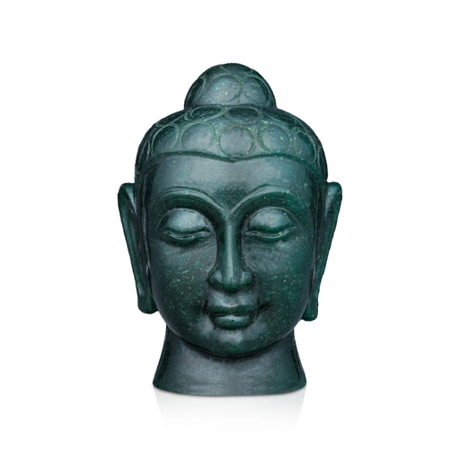 Buddha Head Statue - 5 x 3.5 Inches | Jade Buddha Face Statue/ Head Of Buddha Statue for Home Decor - Table Stand Accessories