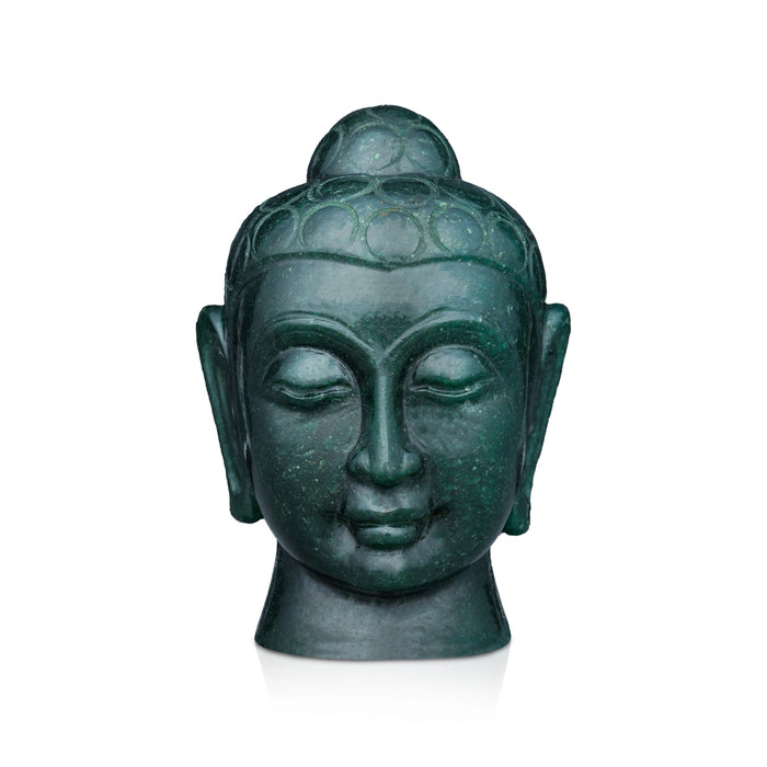 Buddha Head Statue - 5 x 3.5 Inches | Jade Buddha Face Statue/ Head Of Buddha Statue for Home Decor - Table Stand Accessories