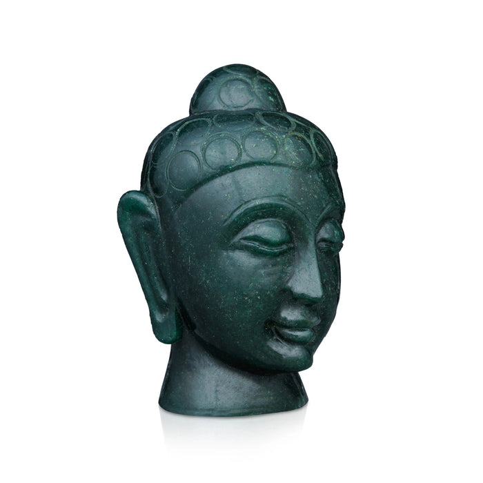 Buddha Head Statue - 5 x 3.5 Inches | Jade Buddha Face Statue/ Head Of Buddha Statue for Home Decor - Table Stand Accessories