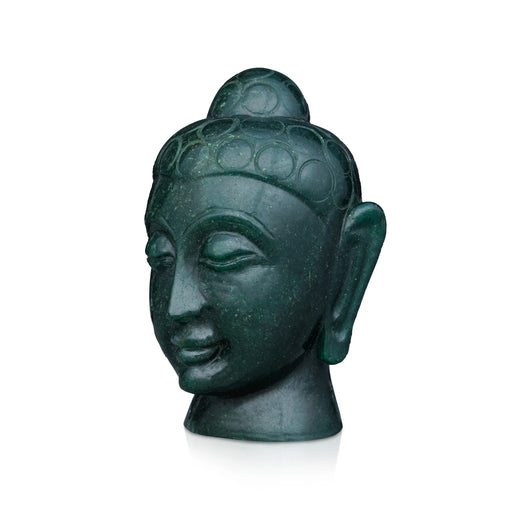 Buddha Head Statue - 5 x 3.5 Inches | Jade Buddha Face Statue/ Head Of Buddha Statue for Home Decor - Table Stand Accessories