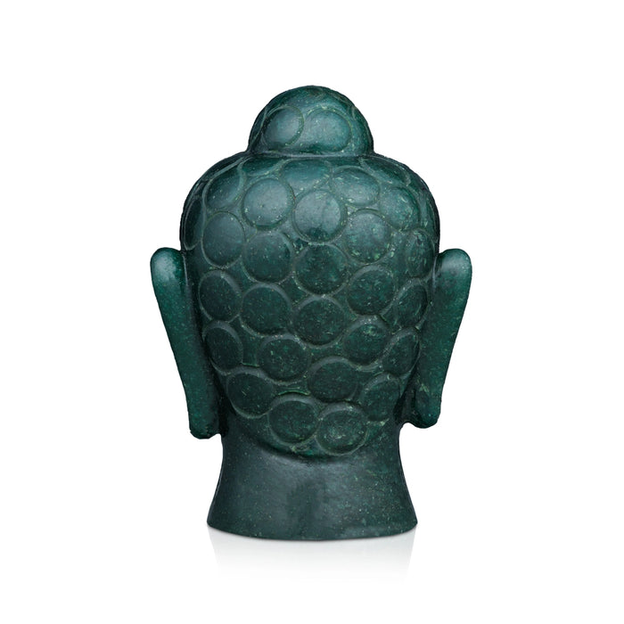 Buddha Head Statue - 5 x 3.5 Inches | Jade Buddha Face Statue/ Head Of Buddha Statue for Home Decor - Table Stand Accessories