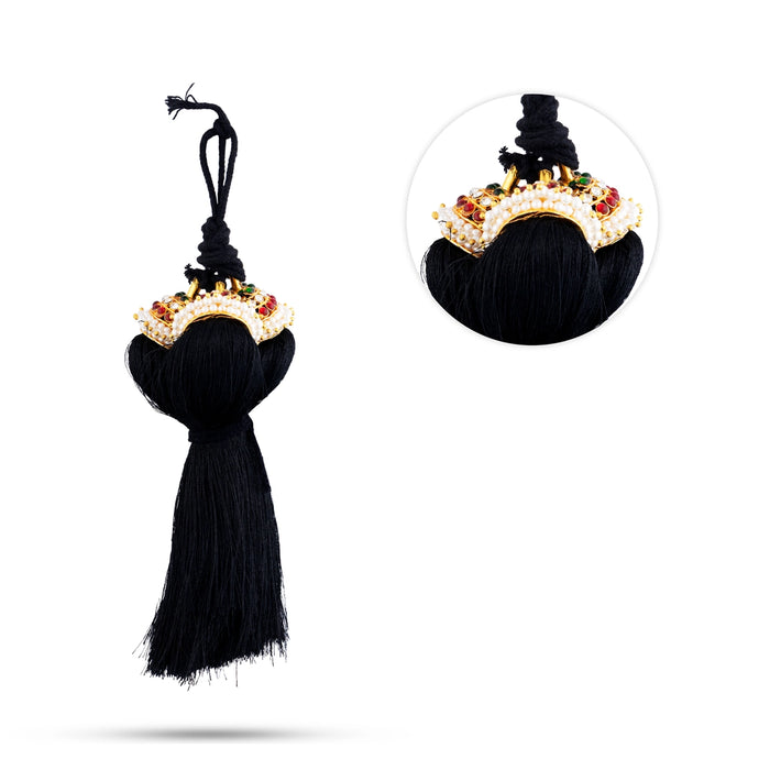 Kemp Hair Kunjalam - 6 Inches | Jada Kuppulu/ Bharathanatyam Jewelry For Classical Dance & Hair Decoration - Bharatanatyam Jewellery