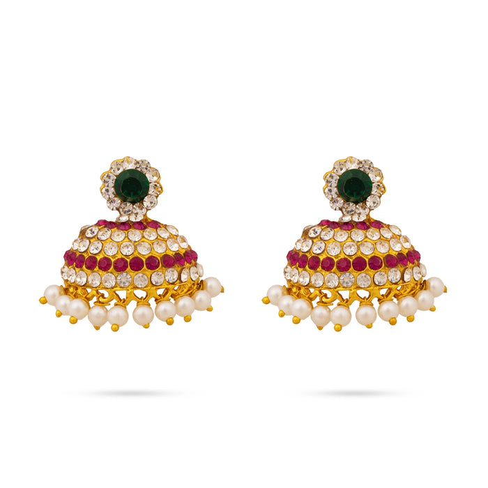 Half Jumka - 1.5 x 1 Inches | Jumkha / Stone Earring / Stone Jewellery for Deity