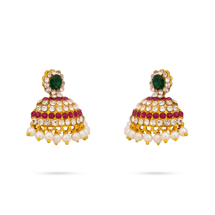 Half Jumka - 1.5 x 1 Inches | Jumkha / Stone Earring / Stone Jewellery for Deity