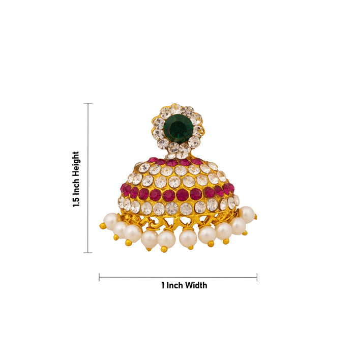 Half Jumka - 1.5 x 1 Inches | Jumkha / Stone Earring / Stone Jewellery for Deity