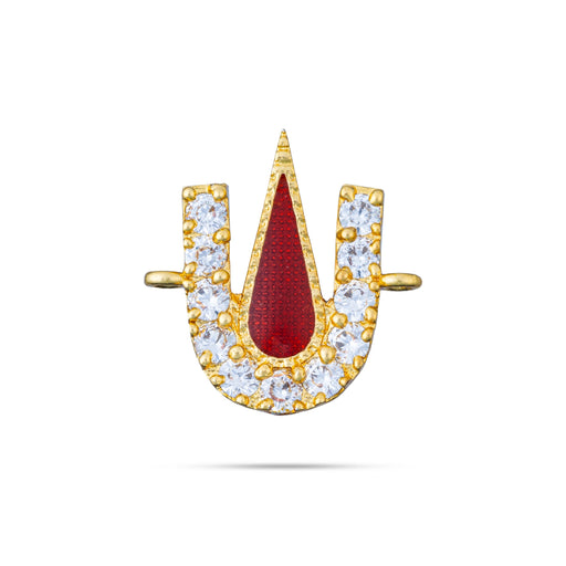 Vishnu Tilak - 0.75 X 0.5 Inch | Vadakalai U Shape Perumal Namam/ AD Stone Vishnu Namam For Deity Decoration - Head & Face Accessories