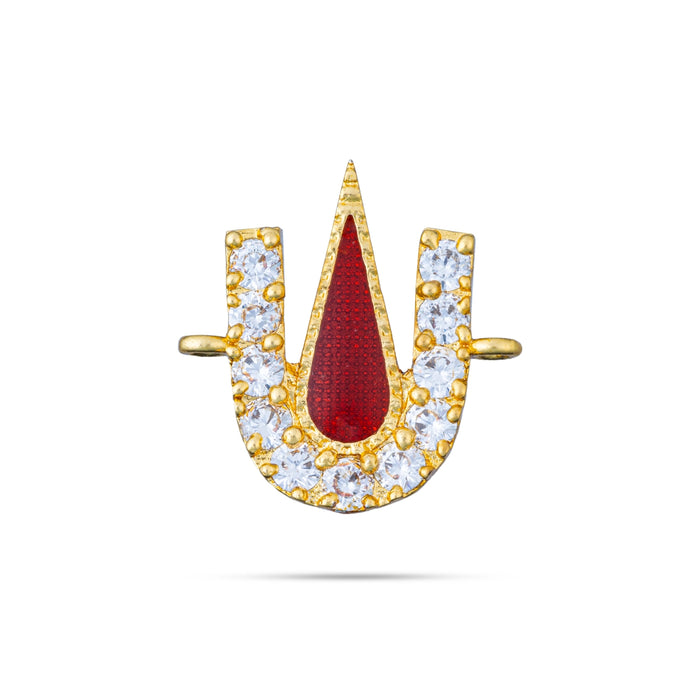 Vishnu Tilak - 0.75 X 0.5 Inch | Vadakalai U Shape Perumal Namam/ AD Stone Vishnu Namam For Deity Decoration - Head & Face Accessories