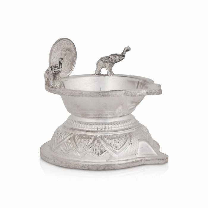 Vilakku - 2.5 x 3 Inches | Silver Lamp / Agal Vilakku / Diya / Deepam / Karthik Lamp for Pooja - Karthik Deep