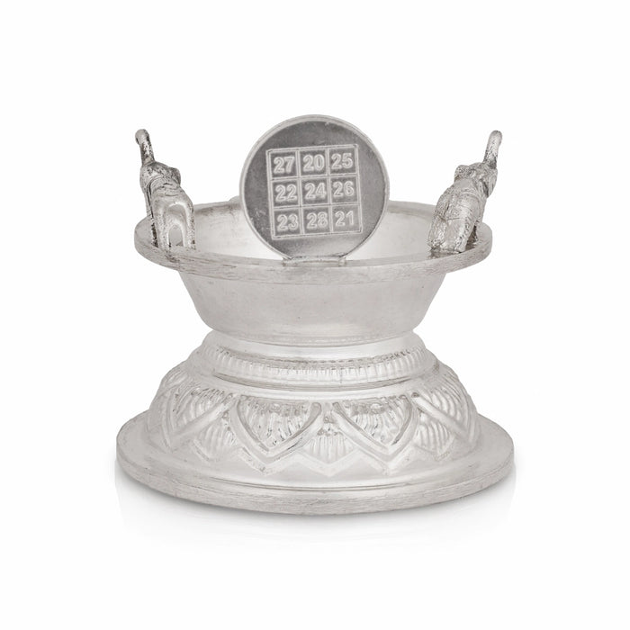 Vilakku - 2.5 x 3 Inches | Silver Lamp / Agal Vilakku / Diya / Deepam / Karthik Lamp for Pooja - Karthik Deep