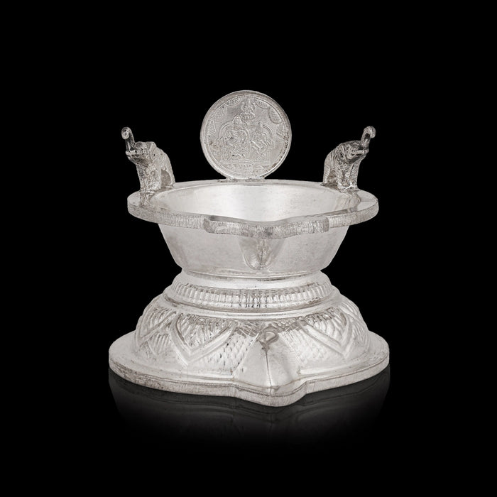 Vilakku - 2.5 x 3 Inches | Silver Lamp / Agal Vilakku / Diya / Deepam / Karthik Lamp for Pooja - Karthik Deep