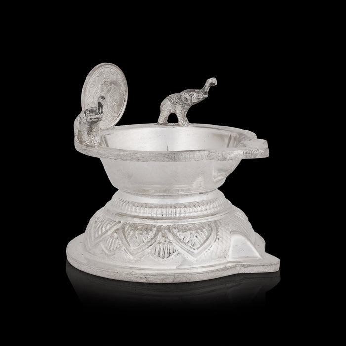 Vilakku - 2.5 x 3 Inches | Silver Lamp / Agal Vilakku / Diya / Deepam / Karthik Lamp for Pooja - Karthik Deep