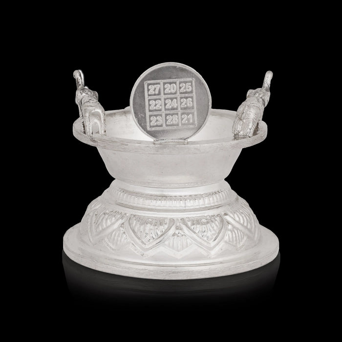 Vilakku - 2.5 x 3 Inches | Silver Lamp / Agal Vilakku / Diya / Deepam / Karthik Lamp for Pooja - Karthik Deep