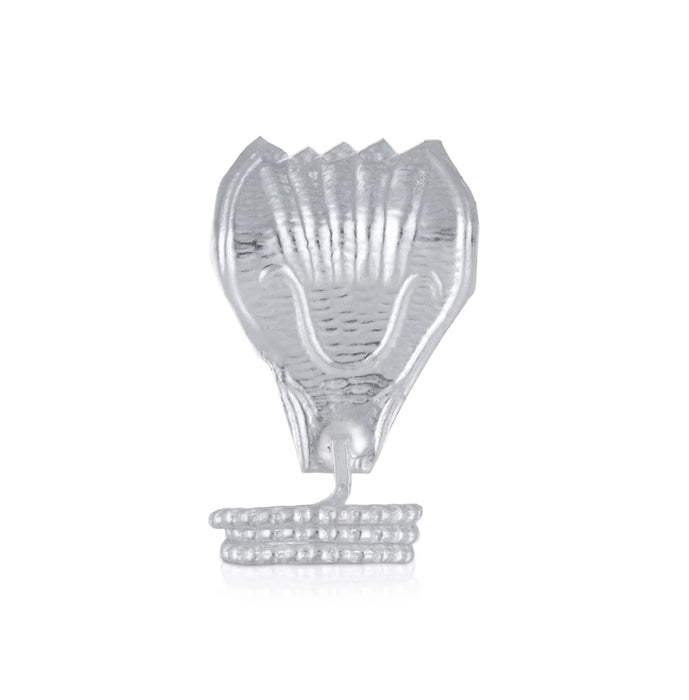 Nagam Statue - 1.5 x 1 Inches | Silver Snake Statue / Naag Devta Murti for Pooja - Deity Accessories