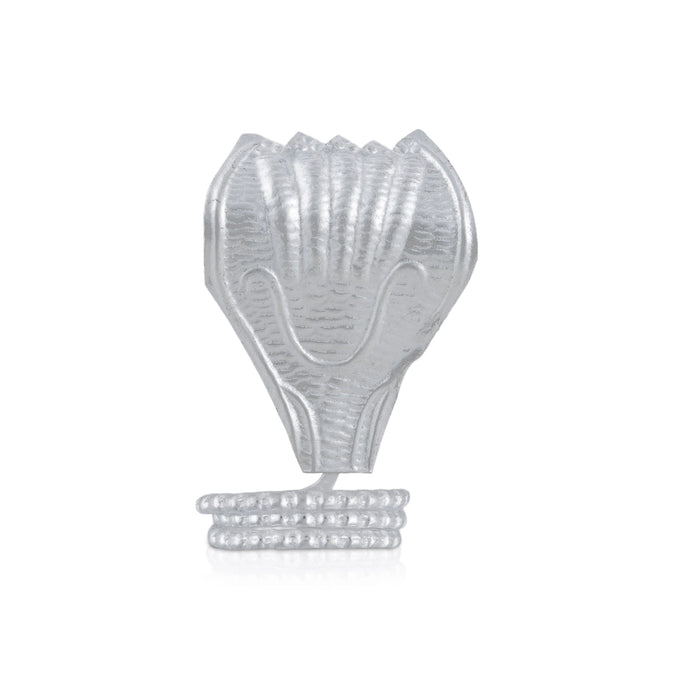Nagam Statue - 1.5 x 1 Inches | Silver Snake Statue / Naag Devta Murti for Pooja - Deity Accessories