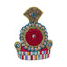 Jari Mukut  - 3.5 x 2.5 Inches Round |  Kireedam/ Stone Crown/ Multicolour Stone Kiritam for Deity - Head & Face Accessories