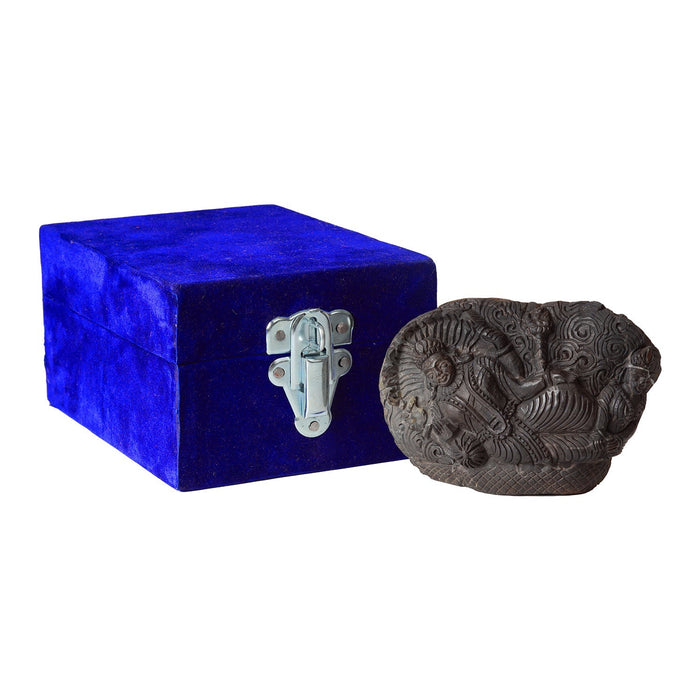 Shaligram Murti - 4 x 5.5 Inches | Shaligram God Idol / God Statue / Shaligram Statue - Saligrama Stones & Murties