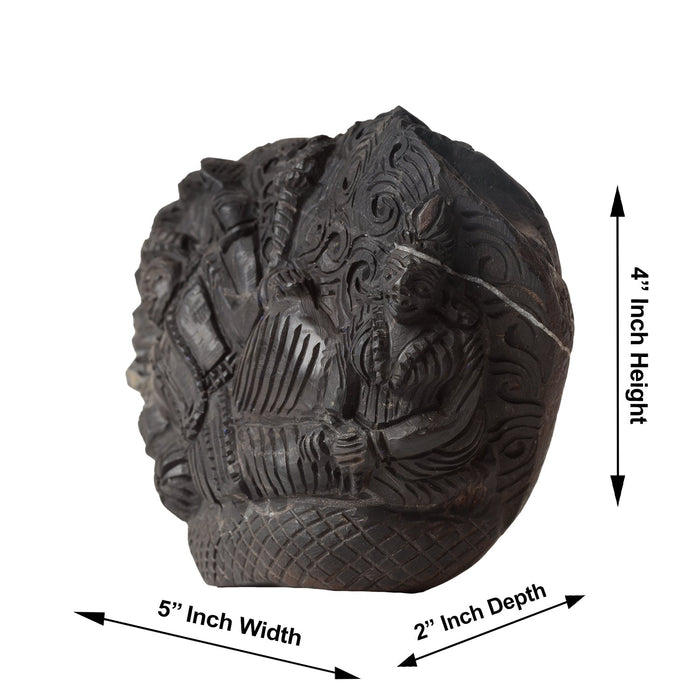 Shaligram Murti - 4 x 5.5 Inches | Shaligram God Idol / God Statue / Shaligram Statue - Saligrama Stones & Murties