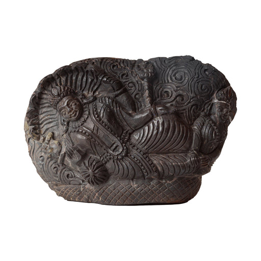 Shaligram Murti - 4 x 5.5 Inches | Shaligram God Idol / God Statue / Shaligram Statue - Saligrama Stones & Murties