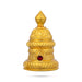 Full Crown - 4 x 2 Inches | Gold Polish Kireedam/ Single Stone Kiridam/ Mukut For Deity Decor - Head & Face Accessories