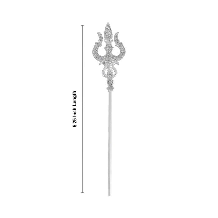 Trishul - 3.25 Inches | Metal Shivan Trishul / Stone Astras / Trishul / Durga Maa Soolam for Pooja - Deity Accessories