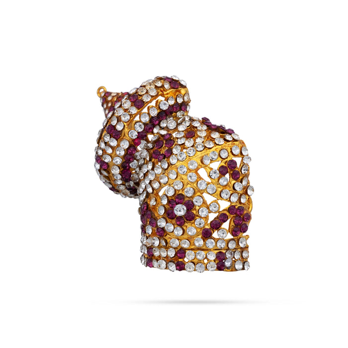 Half Stone Crown - 2.5 x 3 Inches | Andal Kireedam/ Stone Mukut/ Stone Kiridam for Deity - Head & Face Accessories