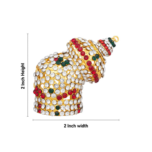 Half Crown - 2 x 2 Inches | Multicolour Stone Kireedam/ Mukut/ Andal Kiridam for Deity - Head & Face Accessories