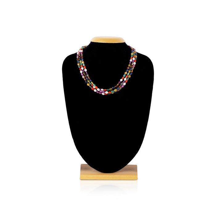Navaratna Stone Mala - 9.5 Inches | 155 Ct / 3 Line / Navaratna Mala / Navratna Gemstone Jewelry for Men & Women - Navaratna Mala, Pendant, Bracelet