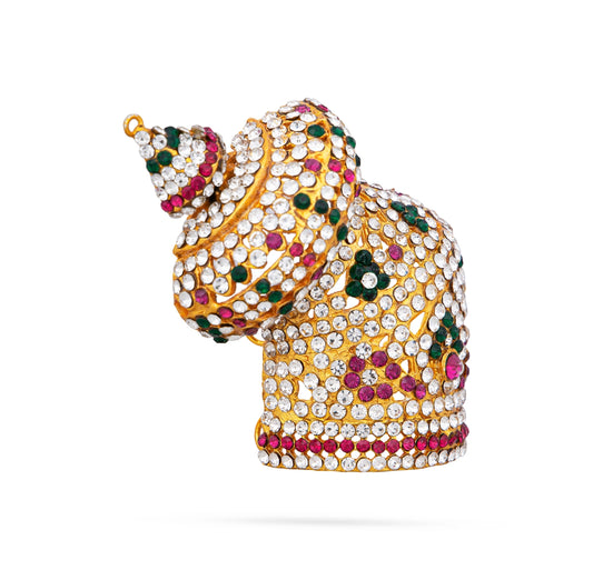 Half Crown - 3 x 2 Inches | Andal Kiridam/ Multicolour Stone Kireedam/ Mukut for Deity - Head & Face Accessories