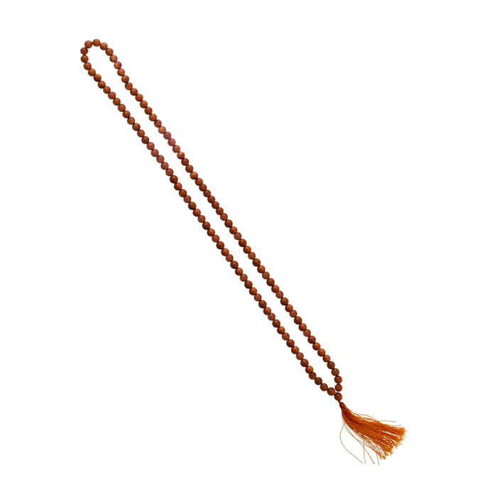Red Sunstone Mala - 14 Inches | Gemstone Mala/ Beaded Necklace for Daily Wear & Meditation