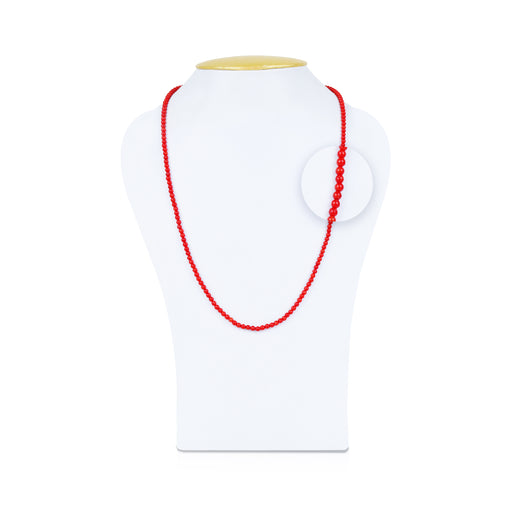 Coral Mala - 10 Inches | Moonga Mala/ Munga Mala/ Glass Beads Mala for Men & Women - Mala & Pendant