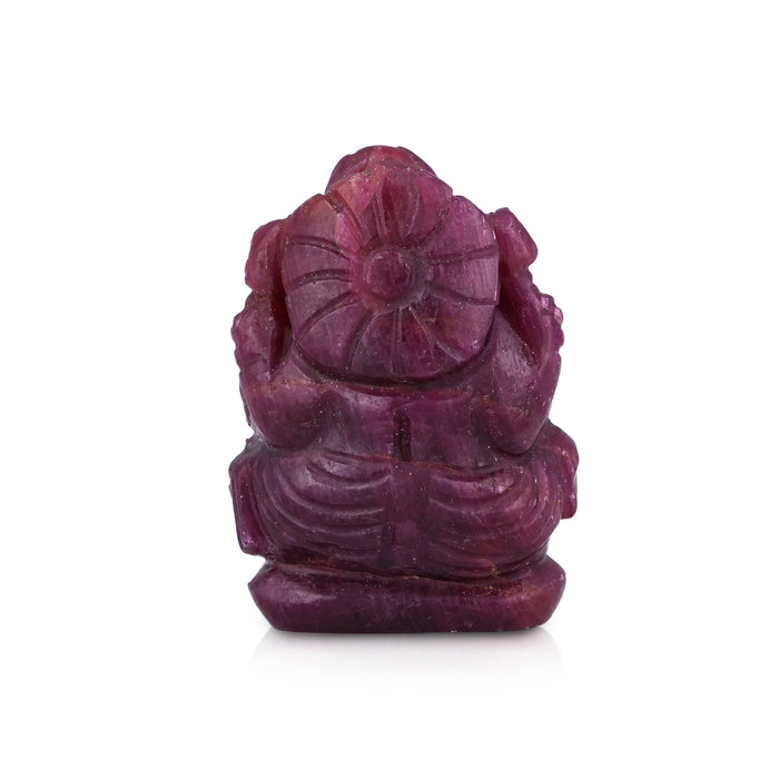 Ganesha Murti - 1.5 x 1 Inches | Ruby Idol / Vinayakar Statue / Ganapathi Sculpture For Home Decor - Sphatik & Semi Precious Stone Murties