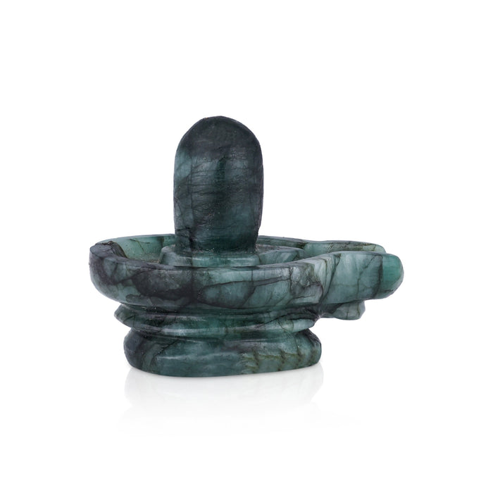 Shivling Murti - 4 x 4.5 Inches | Emerald Idol / Shiv Ling Murti / Shiva Lingam Statue for Pooja - Sphatik & Semi Precious Stone Murties