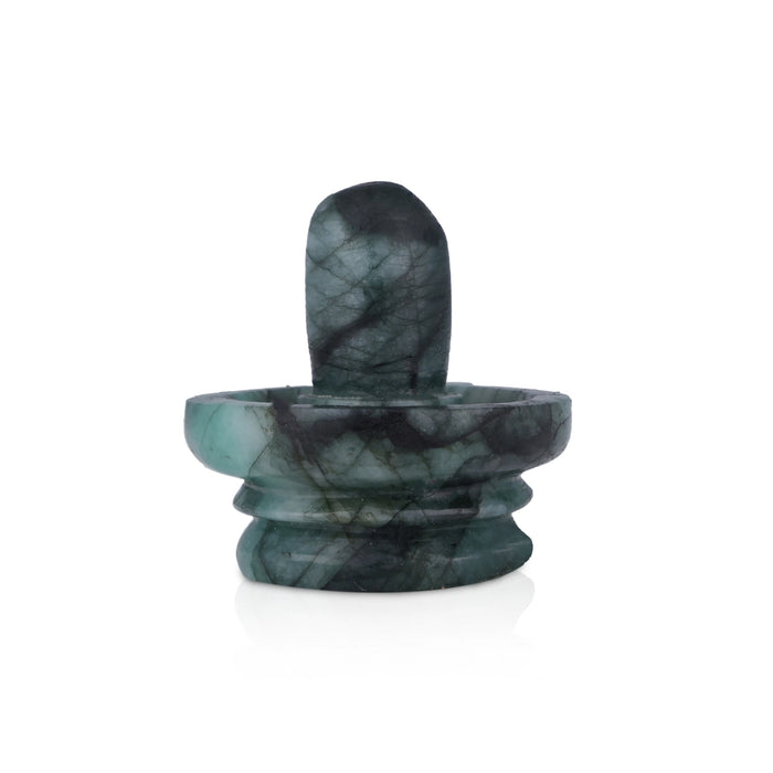 Shivling Murti - 4 x 4.5 Inches | Emerald Idol / Shiv Ling Murti / Shiva Lingam Statue for Pooja - Sphatik & Semi Precious Stone Murties