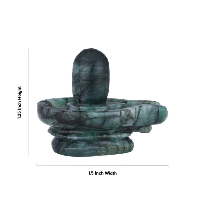 Shivling Murti - 4 x 4.5 Inches | Emerald Idol / Shiv Ling Murti / Shiva Lingam Statue for Pooja - Sphatik & Semi Precious Stone Murties