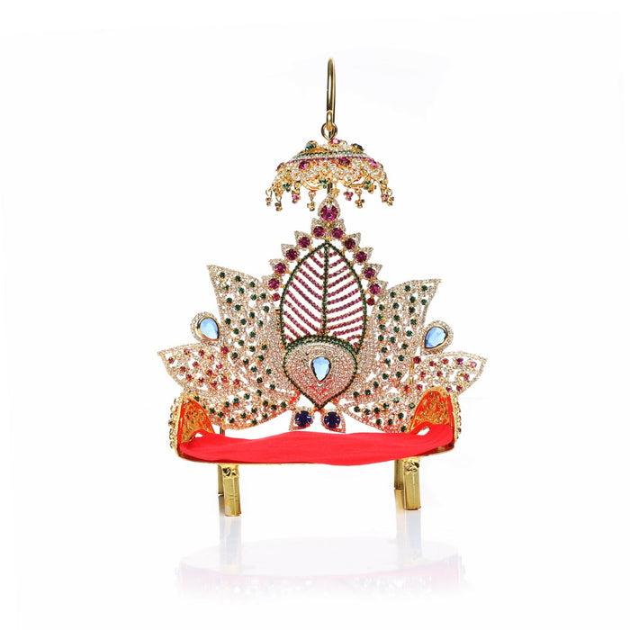 Sinhasan  - 8 x 6  Inches |  Stone Chowki/ Lotus Design Simhasan/ Bajot for Deity - Pooja Aasan & Bajot & Pooja Mat