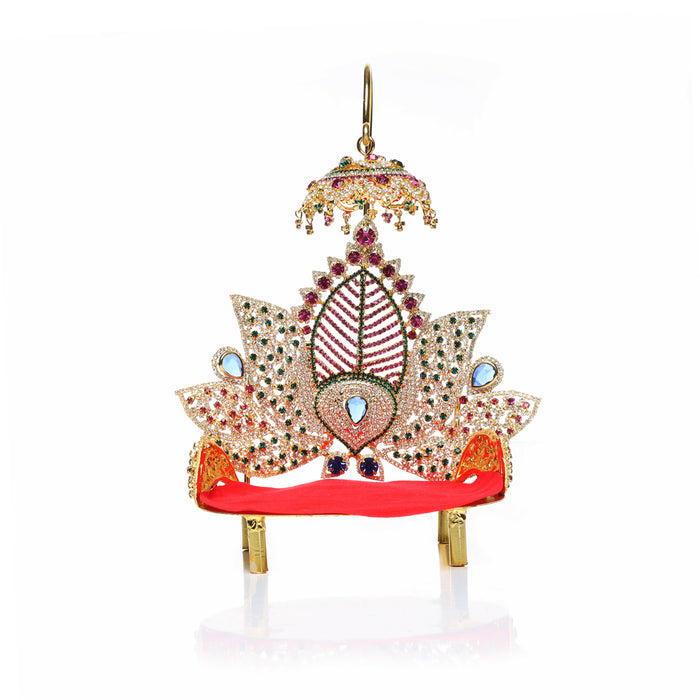 Sinhasan  - 8 x 6  Inches |  Stone Chowki/ Lotus Design Simhasan/ Bajot for Deity - Pooja Aasan & Bajot & Pooja Mat