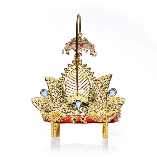 Sinhasan  - 8 x 6  Inches |  Stone Chowki/ Lotus Design Simhasan/ Bajot for Deity - Pooja Aasan & Bajot & Pooja Mat