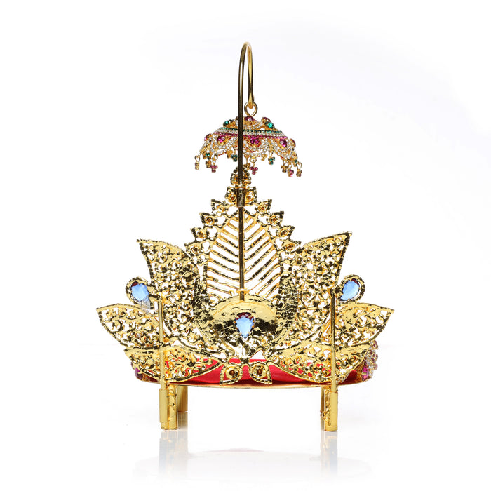 Sinhasan  - 8 x 6  Inches |  Stone Chowki/ Lotus Design Simhasan/ Bajot for Deity - Pooja Aasan & Bajot & Pooja Mat