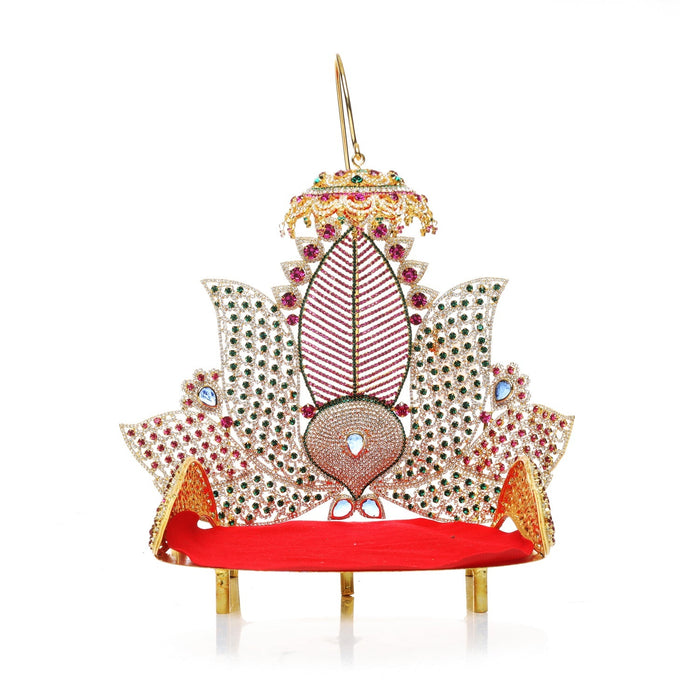 Sinhasan  - 11 x 9.5  Inches |  Stone Chowki/ Lotus Design Simhasan/ Bajot for Deity - Pooja Aasan & Bajot & Pooja Mat