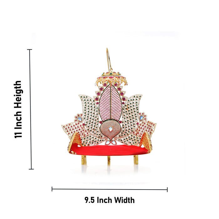 Sinhasan  - 11 x 9.5  Inches |  Stone Chowki/ Lotus Design Simhasan/ Bajot for Deity - Pooja Aasan & Bajot & Pooja Mat