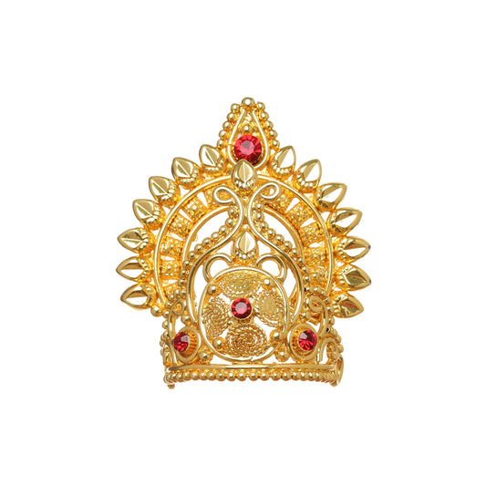 Mala Kireedam Earring Set | Gold Polish Jewellery/ Necklace Kiridam Earing for Deity - Deity Jewellery & Vastra Sets