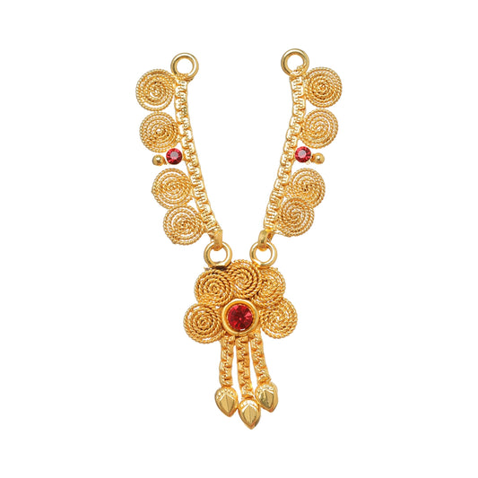 Mala Kireedam Earring Set | Gold Polish Jewellery/ Necklace Kiridam Earing for Deity - Deity Jewellery & Vastra Sets