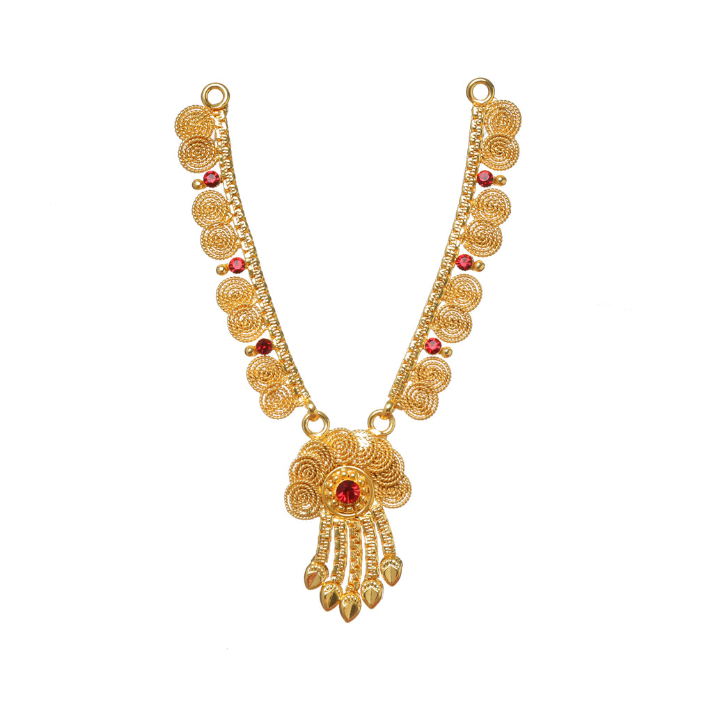 Mukut Mala Kundal Set  - 4 Inches | Kiritam/ Crown/ Gold Polish Jewellery for Deity