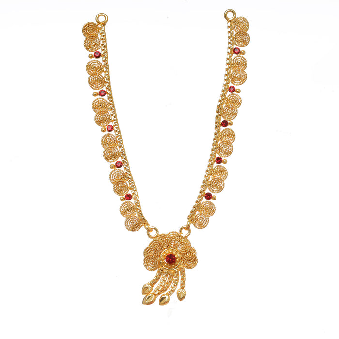 Mukut Mala Kundal Set  - 5.5 Inches | Kiritam/ Crown/ Gold Polish Jewellery for Deity - Deity Jewellery & Vastra Sets