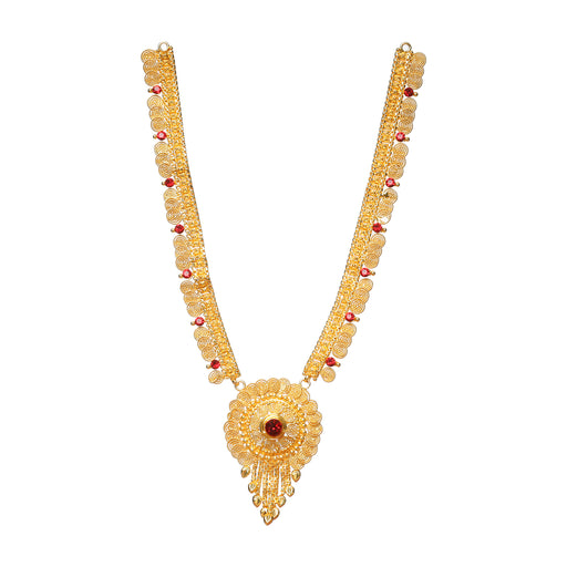 Mukut Mala Kundal Set  - 9 Inches | Kiritam/ Crown/ Gold Polish Jewellery for Deity - Deity Jewellery & Vastra Sets