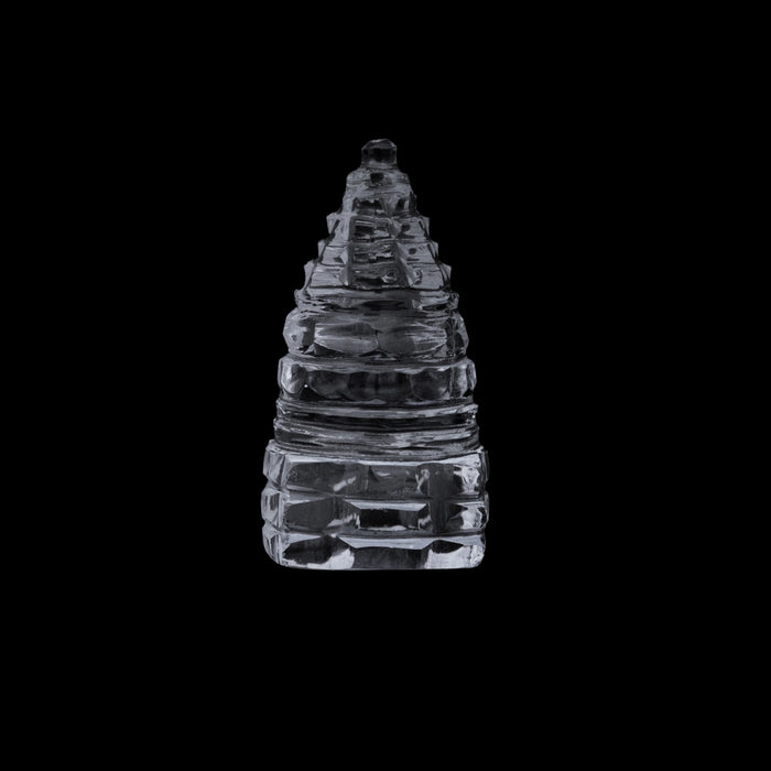 Sphatik Sri Yantra - 1 Inch | Sphatik Meru Shree Yantra/ Sphatik Meru for Pooja/ 10 Gms Approx - Maha Meru & Yantra