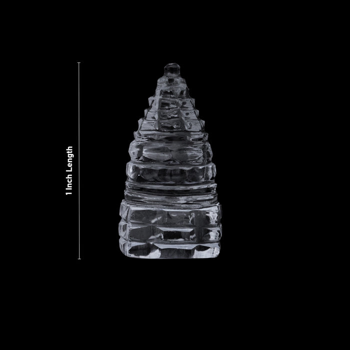 Sphatik Sri Yantra - 1 Inch | Sphatik Meru Shree Yantra/ Sphatik Meru for Pooja/ 10 Gms Approx - Maha Meru & Yantra