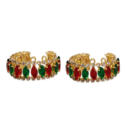 Stone Bangle - 1 x 1 Inches | Multicolour Stone Jewelry/ Jewellery for Deity - Neck & Body Accessories