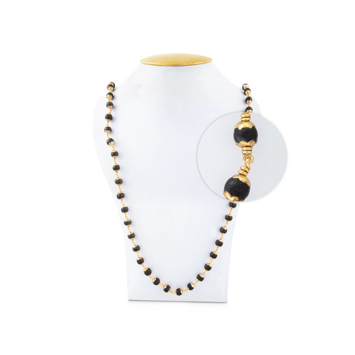Karungali Mala - 12 Inches | 6 mm/ 54 Beads/ Panchaloha Gold Polish Cup Ebony Mala for Men & Women - Karungali Mala, Pendant, Bracelet